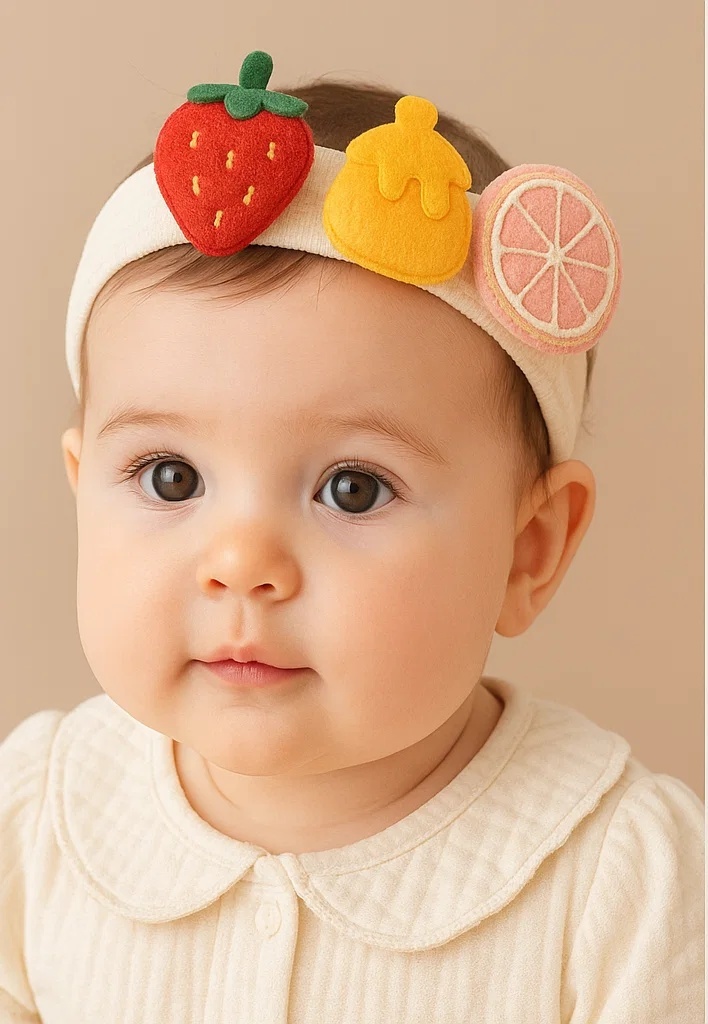 Strawberry, Kumquat, and Grapefruit Baby Headband | Fun and Cute Baby Hair Accessories